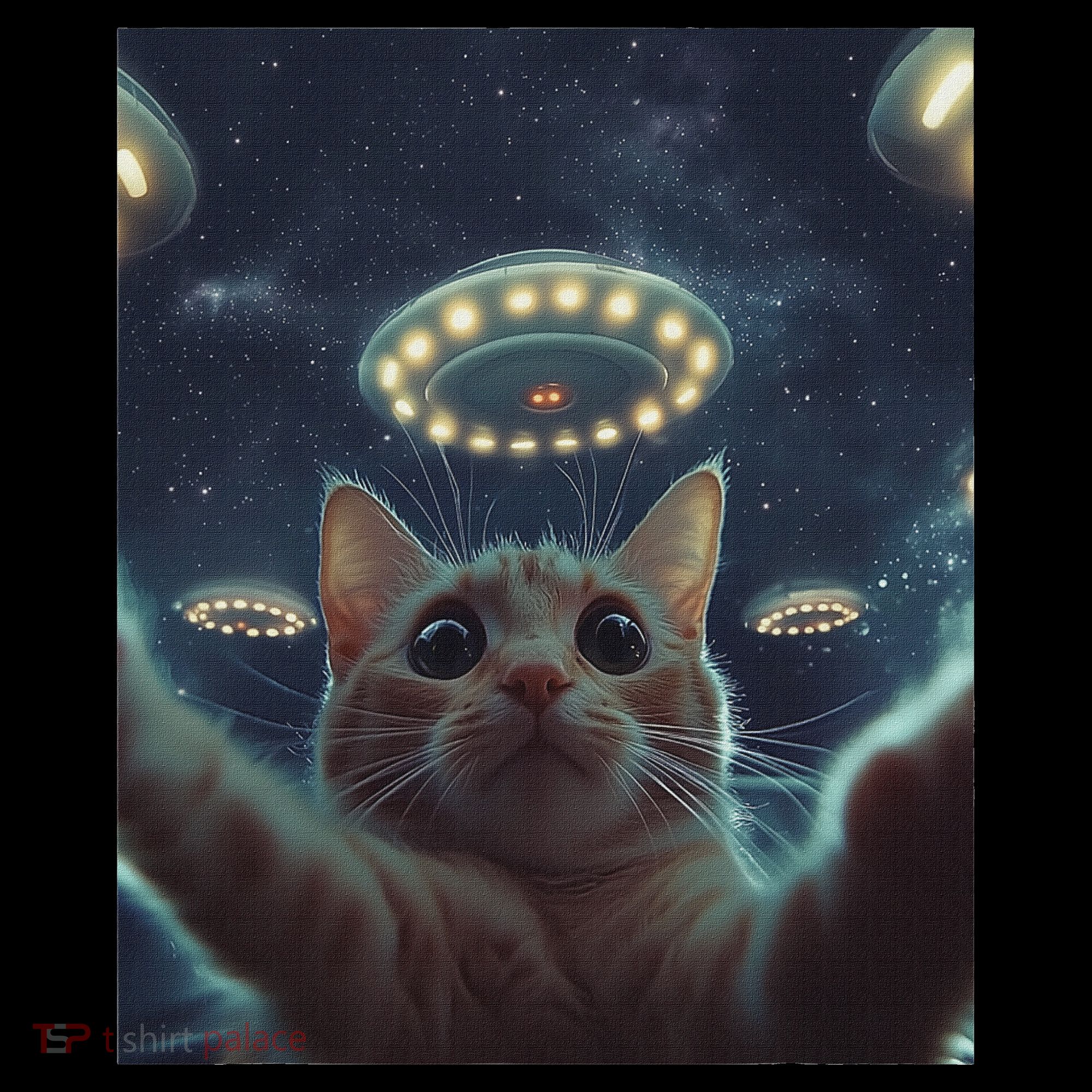 Cat Selfie With Ufos Aliens Kitten Funny Graphic Hoodie