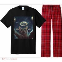 Cat Selfie With Ufos Aliens Kitten Funny Graphic Pajama Set thumb 0