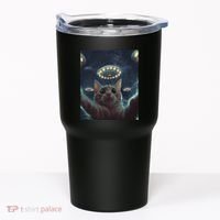 Cat Selfie With Ufos Aliens Kitten Funny Graphic Tumbler thumb 0