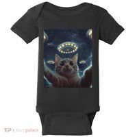 Cat Selfie With Ufos Aliens Kitten Funny Graphic Baby Bodysuit thumb 0