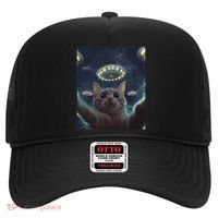 Cat Selfie With Ufos Aliens Kitten Funny Graphic Hat thumb 0