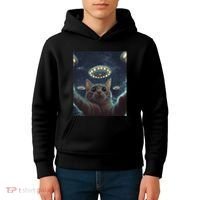 Cat Selfie With Ufos Aliens Kitten Funny Graphic Kids Hoodie thumb 4