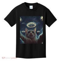 Cat Selfie With Ufos Aliens Kitten Funny Graphic Kids T-Shirt thumb 0