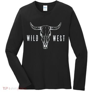 Cow Skull Wild West Women's Long Sleeve Shirt