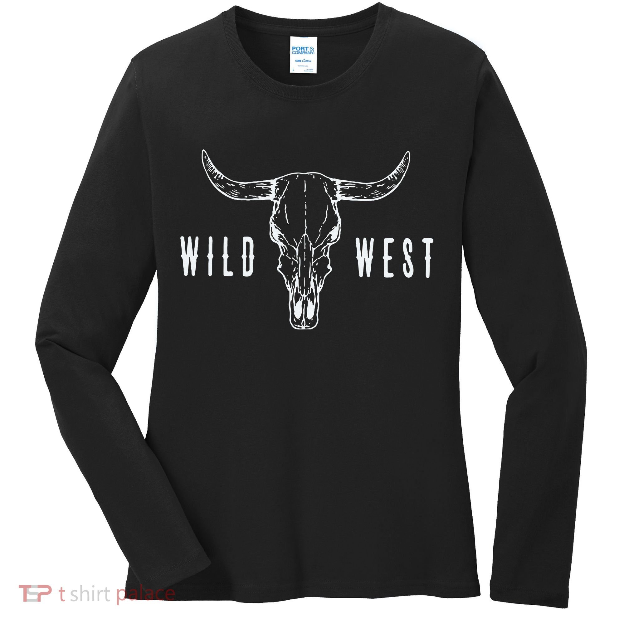 Cow Skull Wild West Women's Long Sleeve Shirt
