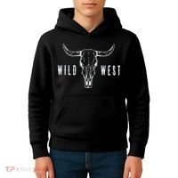 Cow Skull Wild West Kids Hoodie thumb 4