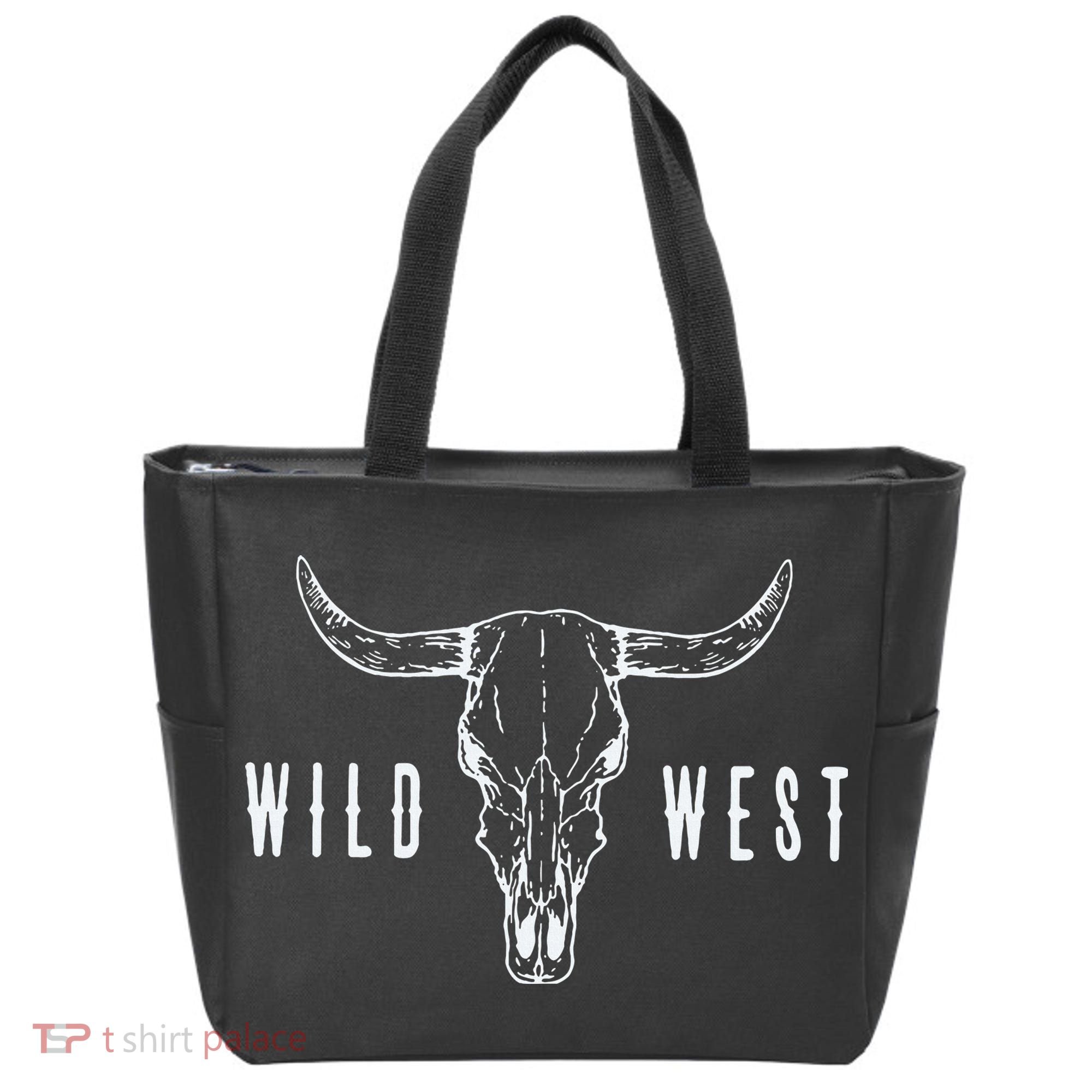 Cow Skull Wild West Tote Bag
