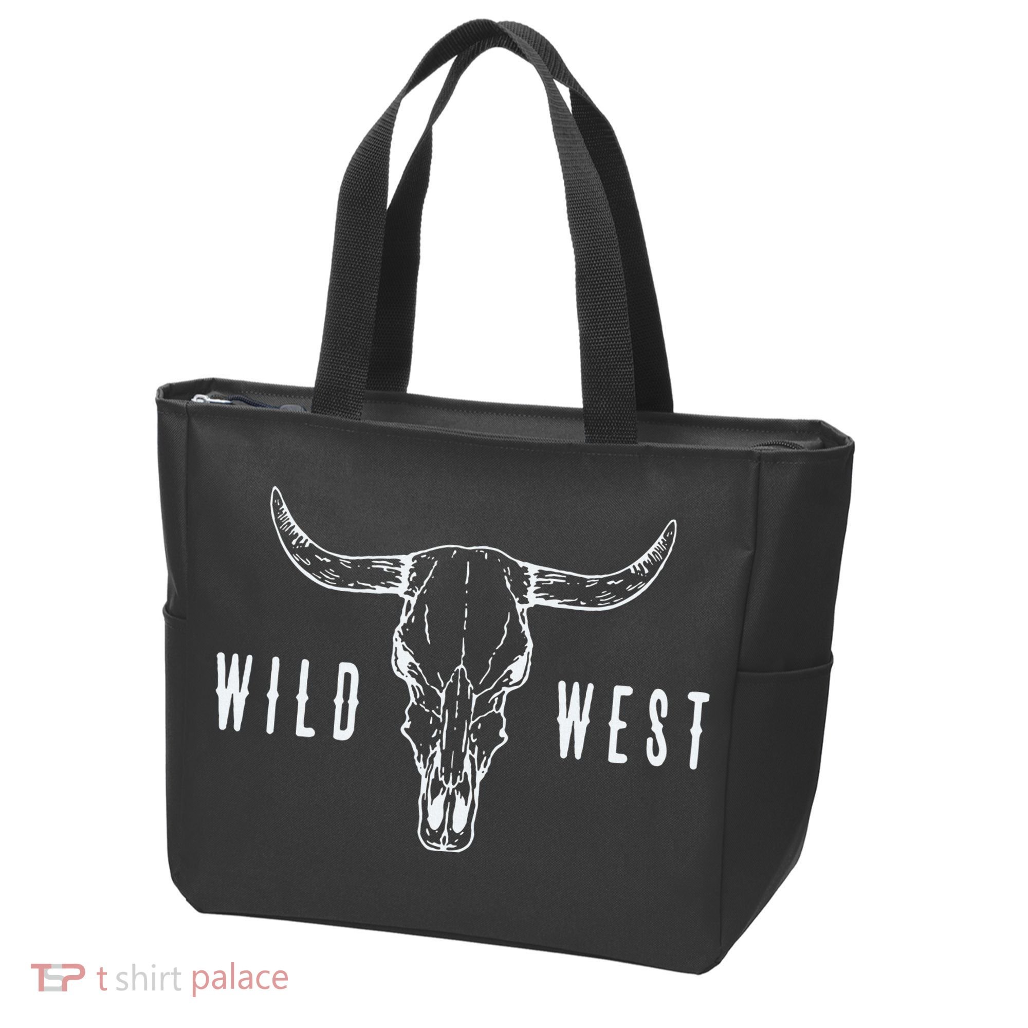 Cow Skull Wild West Tote Bag