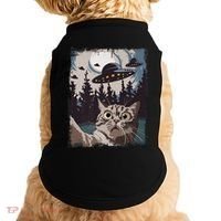 Cat Selfie With Ufo Alien Funny Cat Graphic Doggie Tank thumb 0