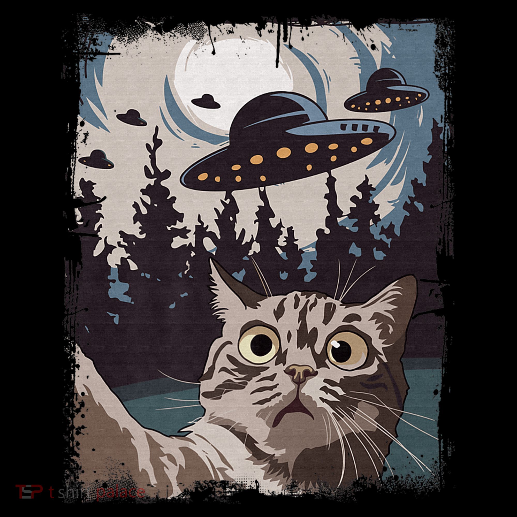 Cat Selfie With Ufo Alien Funny Cat Graphic Coffee Mug
