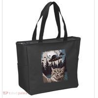 Cat Selfie With Ufo Alien Funny Cat Graphic Tote Bag thumb 2