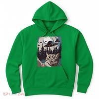 Cat Selfie With Ufo Alien Funny Cat Graphic Hoodie thumb 0