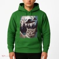 Cat Selfie With Ufo Alien Funny Cat Graphic Hoodie thumb 2