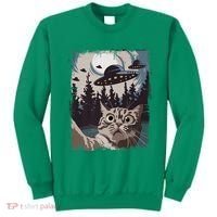 Cat Selfie With Ufo Alien Funny Cat Graphic Sweatshirt thumb 0
