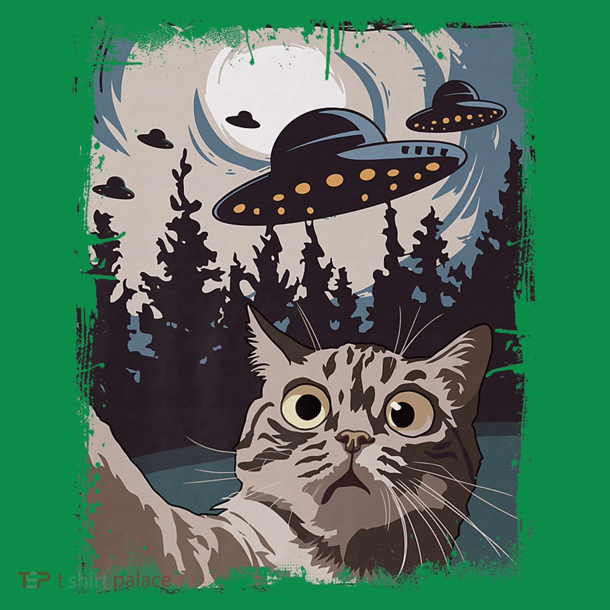 Cat Selfie With Ufo Alien Funny Cat Graphic Kids Hoodie