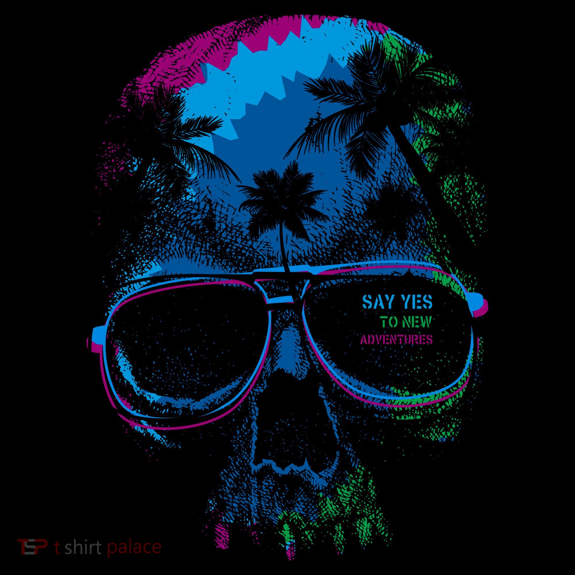 Cool Say Yes To New Adventures Tropical Grunge Skull Coffee Mug