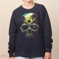 Cool Say Yes To New Adventures Tropical Grunge Skull Women's Sweatshirt thumb 0