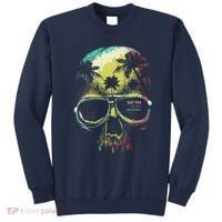 Cool Say Yes To New Adventures Tropical Grunge Skull Sweatshirt thumb 0