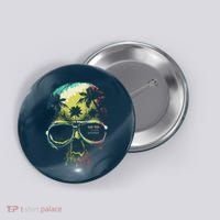 Cool Say Yes To New Adventures Tropical Grunge Skull Button thumb 0