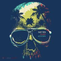 Cool Say Yes To New Adventures Tropical Grunge Skull Mousepad thumb 1