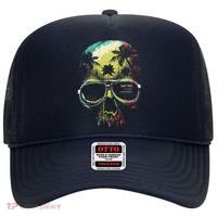 Cool Say Yes To New Adventures Tropical Grunge Skull Hat thumb 0