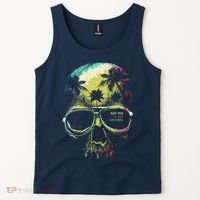 Cool Say Yes To New Adventures Tropical Grunge Skull Tank Top thumb 2