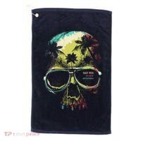 Cool Say Yes To New Adventures Tropical Grunge Skull Golf Towel thumb 0