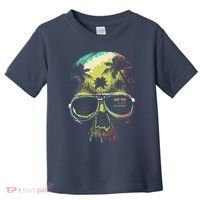 Cool Say Yes To New Adventures Tropical Grunge Skull Toddler T-Shirt thumb 0