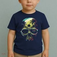 Cool Say Yes To New Adventures Tropical Grunge Skull Toddler T-Shirt thumb 2