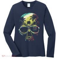 Cool Say Yes To New Adventures Tropical Grunge Skull Women's Long Sleeve Shirt thumb 0