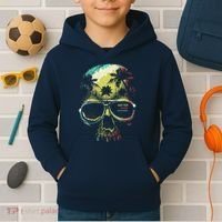 Cool Say Yes To New Adventures Tropical Grunge Skull Kids Hoodie thumb 2