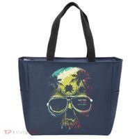 Cool Say Yes To New Adventures Tropical Grunge Skull Tote Bag thumb 0