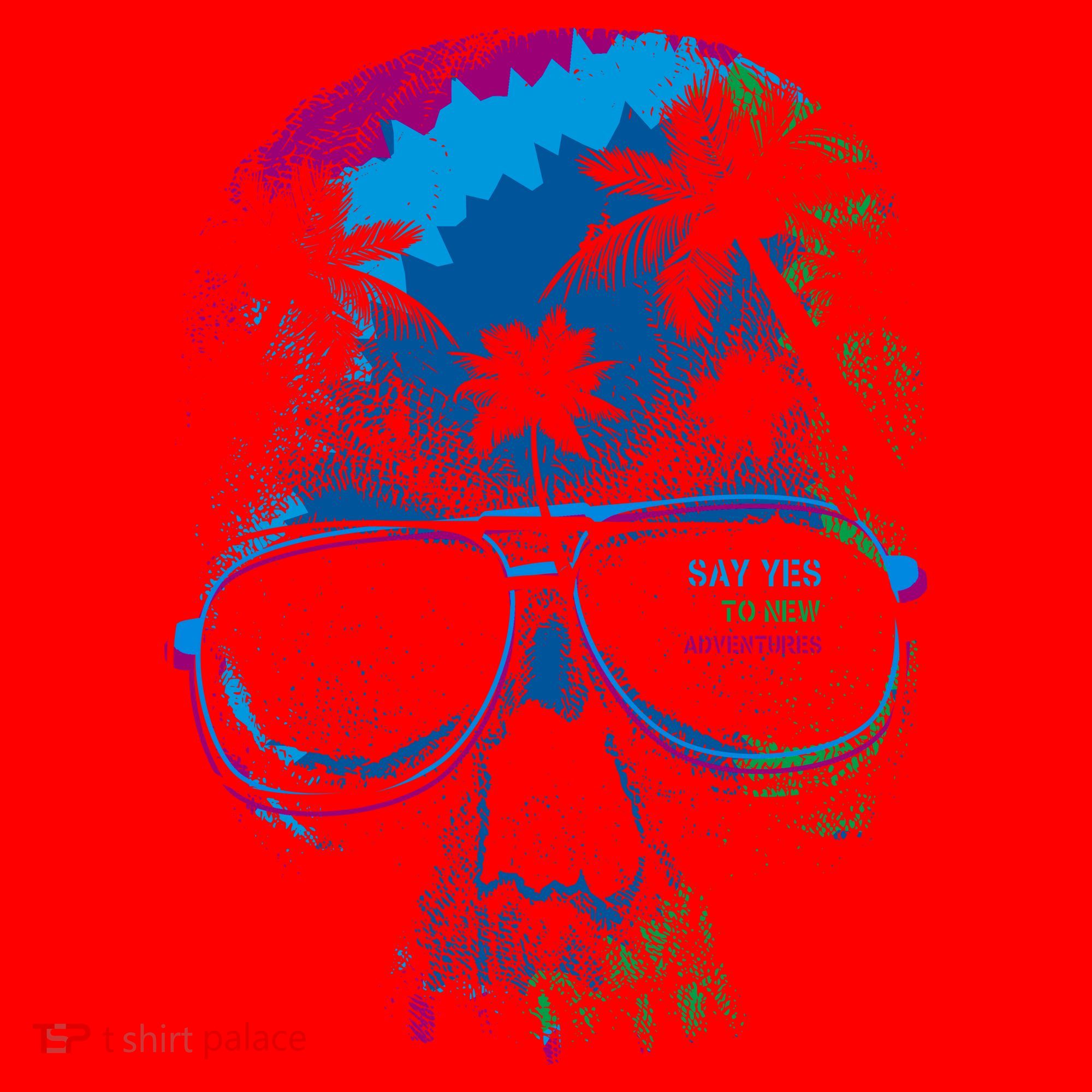 Cool Say Yes To New Adventures Tropical Grunge Skull Santa Hat