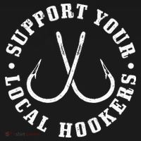 Cute Support Your Local Hookers Fisherman Fish Funny Fishing Polo thumb 3