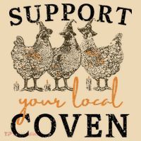 Chicken Support Your Local Coven Witch Girl Farm Lover Tote Bag thumb 4