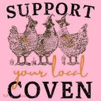 Chicken Support Your Local Coven Witch Girl Farm Lover Coaster thumb 2