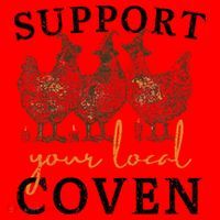 Chicken Support Your Local Coven Witch Girl Farm Lover Santa Hat thumb 1