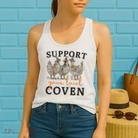 Chicken Support Your Local Coven Witch Girl Farm Lover Women's Tank Top thumb 2