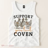 Chicken Support Your Local Coven Witch Girl Farm Lover Tank Top thumb 2