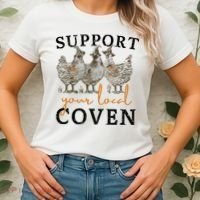 Chicken Support Your Local Coven Witch Girl Farm Lover Women's T-Shirt thumb 2