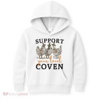 Chicken Support Your Local Coven Witch Girl Farm Lover Kids Hoodie thumb 0
