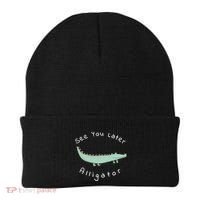 Cute See You Later Alligator Funny Zoo Animal Gift Beanie thumb 0