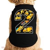 Construction Truck 2nd Birthday 2 Years Old Digger Builder Doggie Tank thumb 0