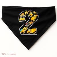 Construction Truck 2nd Birthday 2 Years Old Digger Builder USA-Made Doggie Bandana thumb 0