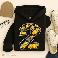 Construction Truck 2nd Birthday 2 Years Old Digger Builder Hoodie thumb 4