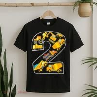 Construction Truck 2nd Birthday 2 Years Old Digger Builder T-Shirt thumb 2