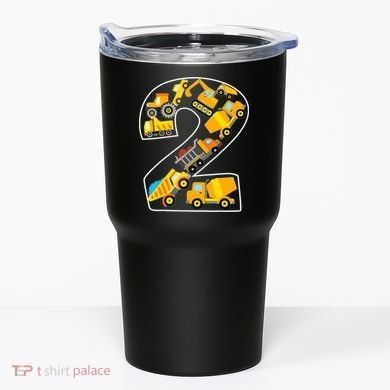 Construction Truck 2nd Birthday 2 Years Old Digger Builder Tumbler