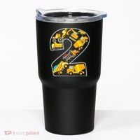 Construction Truck 2nd Birthday 2 Years Old Digger Builder Tumbler thumb 0