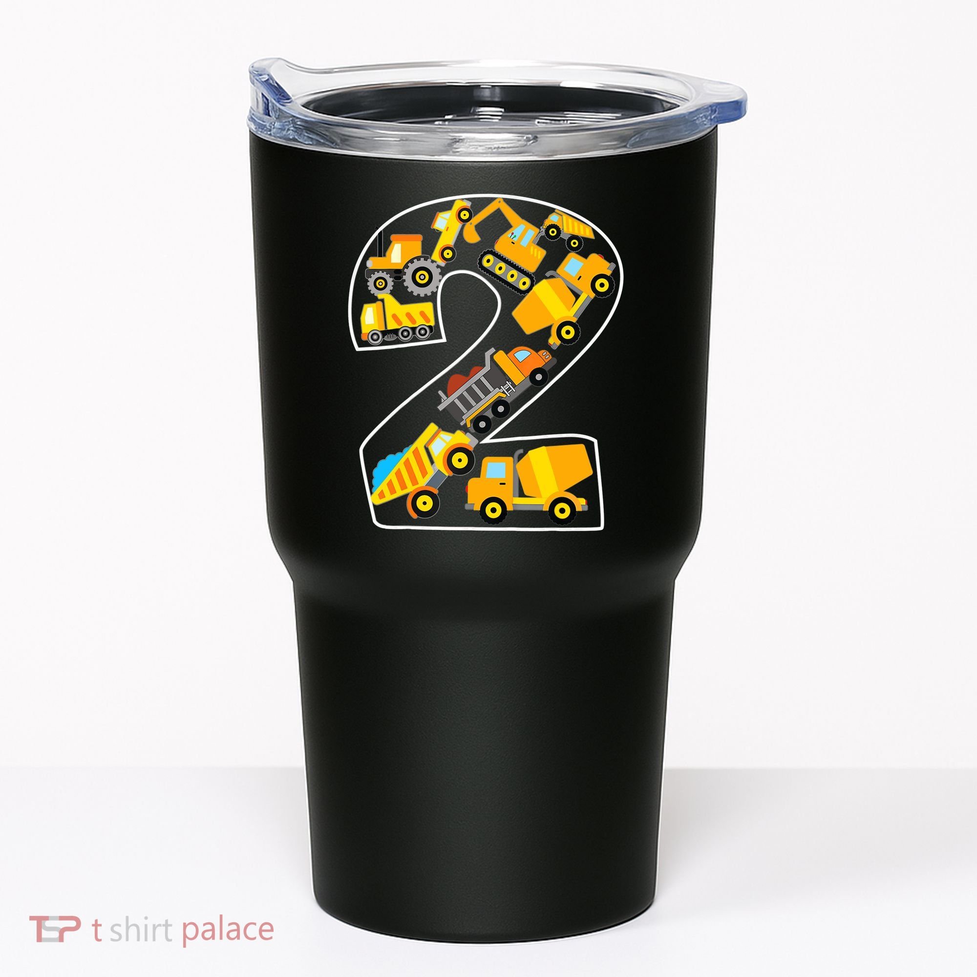 Construction Truck 2nd Birthday 2 Years Old Digger Builder Tumbler