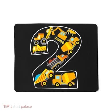 Construction Truck 2nd Birthday 2 Years Old Digger Builder Mousepad